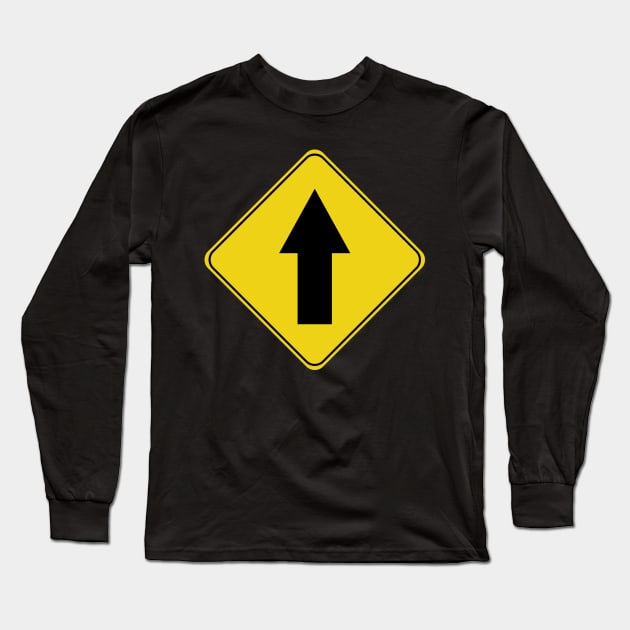 Caution Road Sign Up Arrow Long Sleeve T-Shirt by shanestillz